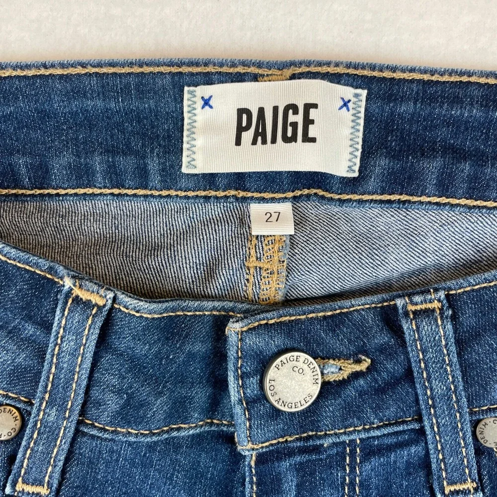 Paige Verdugo Crop Skinny Jeans‎ Zach Distressed Blue WJ787 Size 26 x 24